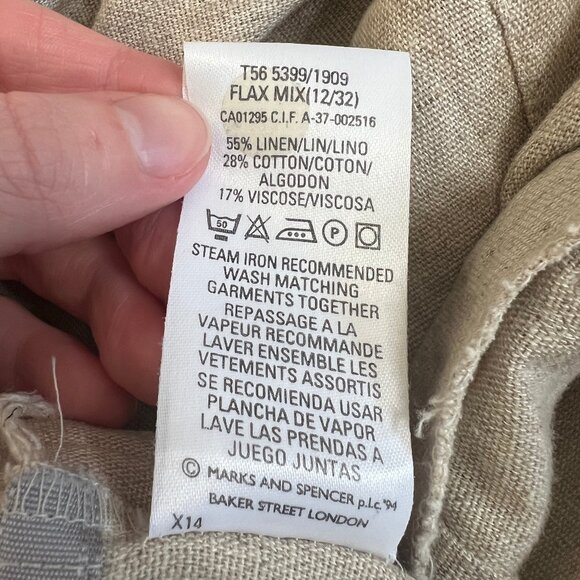 Vintage Linen Button Down Midi Skirt A-line Old Money Quiet Luxury French Girl - Picture 8 of 9